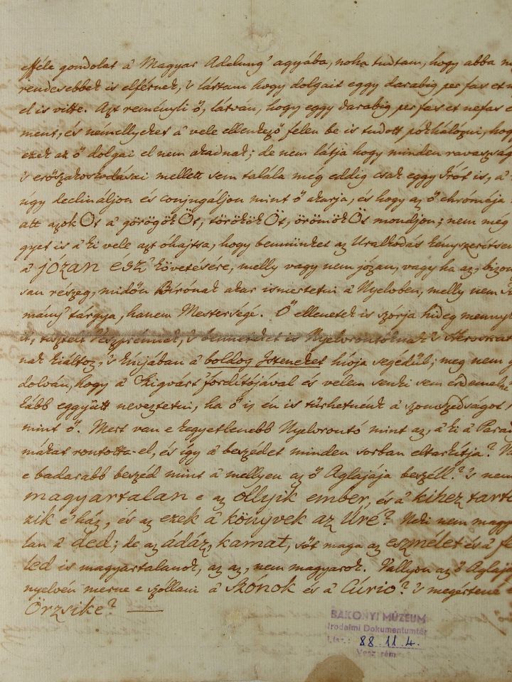  „Illő, kezet fognotok, közkincsünk, a nemzeti nyelv ügyében s tűrnötök egymást, ha mindenben nem is eggyezhettek is.” 