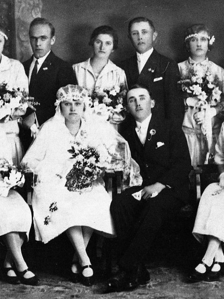 Esküvői kép Krammel Teréz és Keller György Veszprém 1928