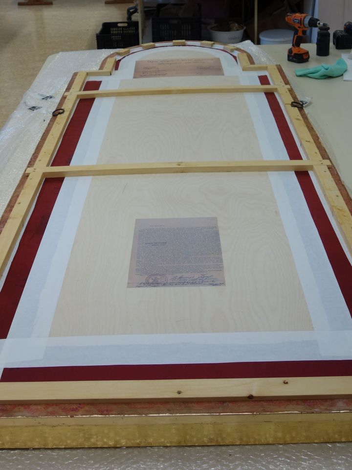 Textilkép hátoldala