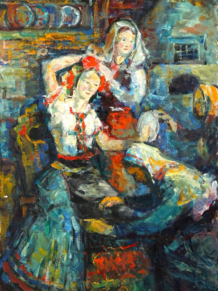 Ős-Nagy István: Menyasszony, 1959. olaj, vászon, 70cmX43cm