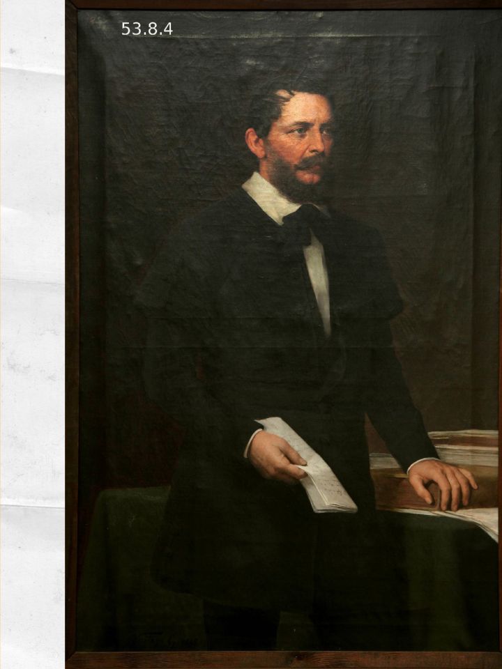 Kossuth Lajos arcképe, Vastagh György alkotása, olaj, vászon, 136x92cm, 1895. (ltsz.: 53.8.4.; Képzőművészeti Gyűjtemény)