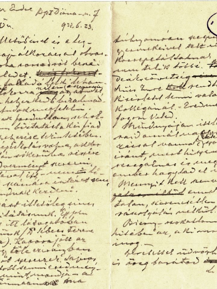 Laczkó Dezső válaszlevelének fogalmazványa (LDM-–Múzeumtörténeti adattár 48.853/1977. ltsz.)