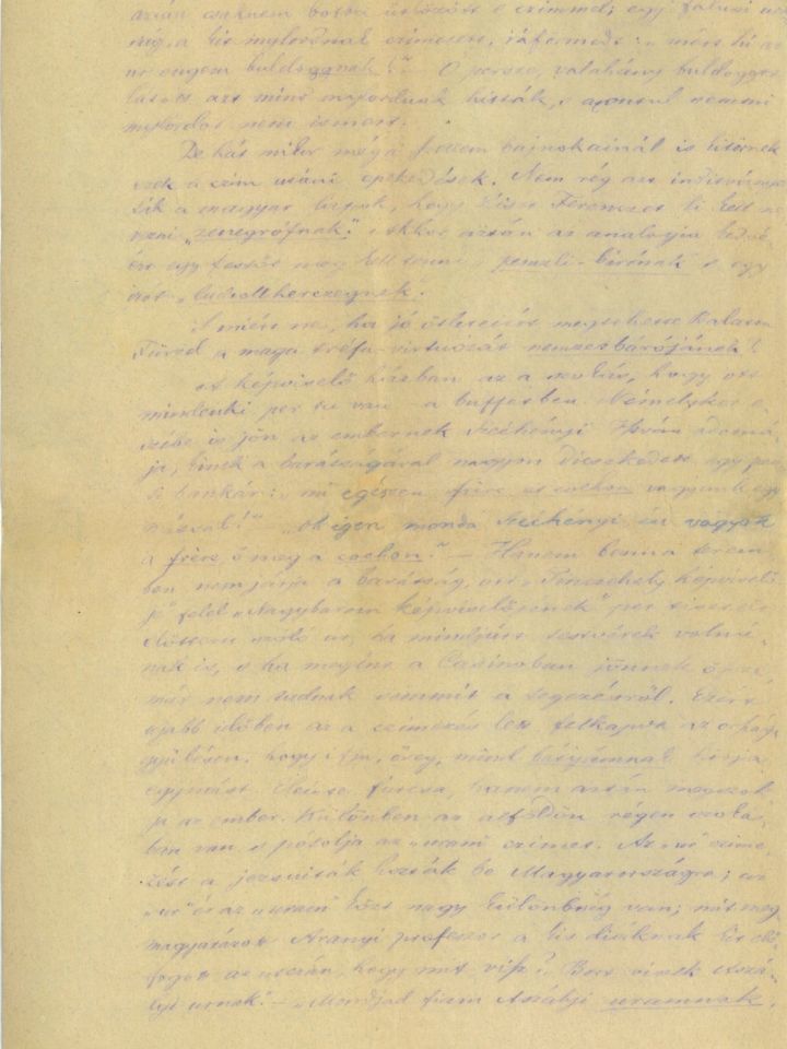 Jókai Mór „Milyen demokraták vagyunk mi? Fürdői prédikáczió” című kéziratának másolata ismeretlen kézírással 