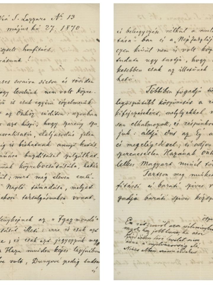 Levél Jókainak Turinból Ihász Dániel ügyében. 1870. május 27. 