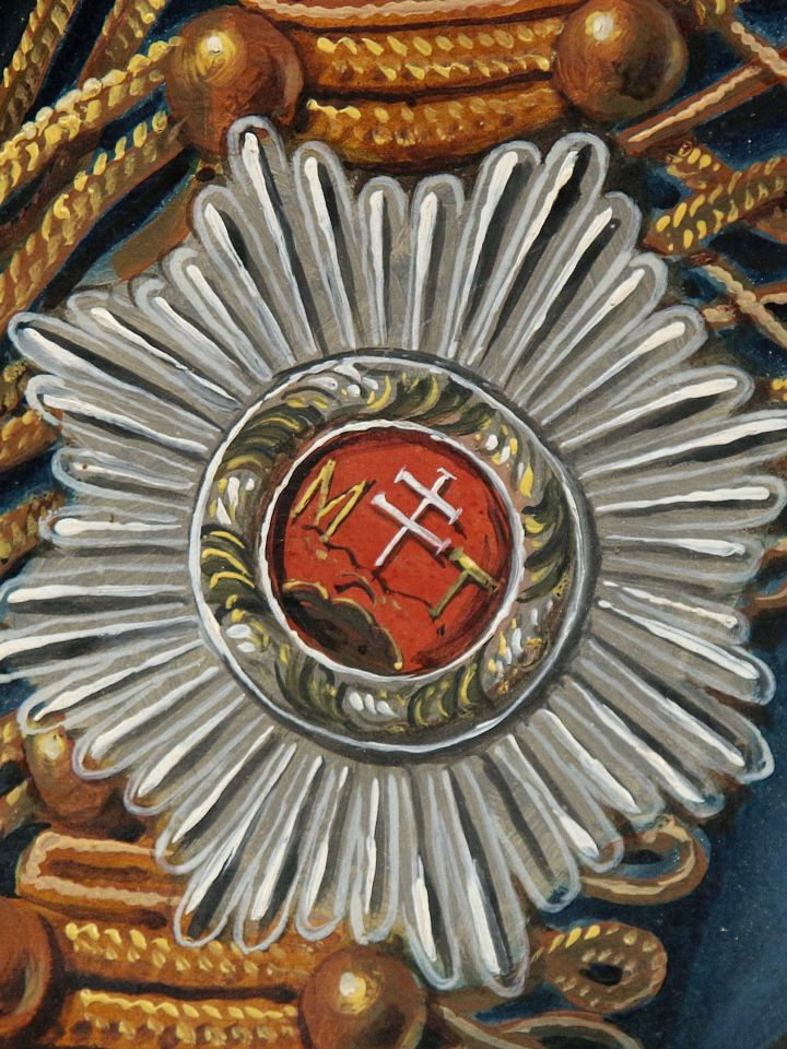 József nádor Szent István Rend nagykeresztjének csillaga (Az előbbi festmény részlete)