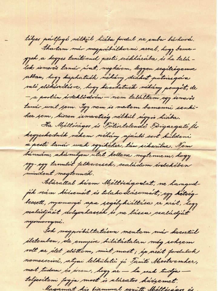 Héger Endre levele, harmadik oldal (LDM-–Múzeumtörténeti adattár 48.853/1977. ltsz.)
