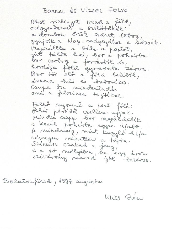 Kiss Irén Borral és vízzel  részlet