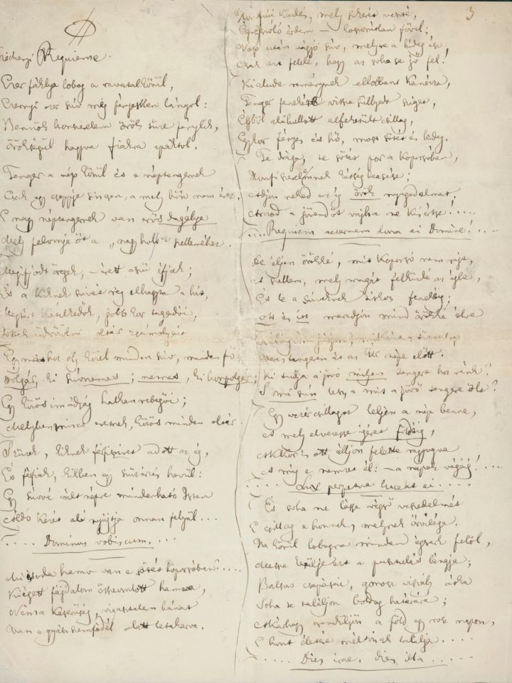  Jókai Mór „Széchenyi halálán” című kézirata