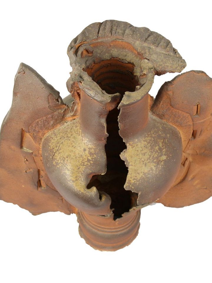 Váza lángokban, samottos pirogránit, M:42 cm