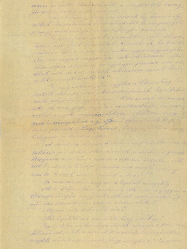 Jókai Mór „Milyen demokraták vagyunk mi? Fürdői prédikáczió” című kéziratának másolata ismeretlen kézírással 