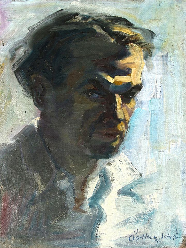 Ős-Nagy István: Önarckép, olaj, vászon, 42cmX32cm