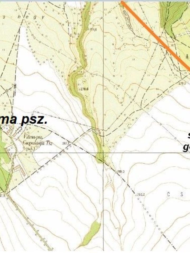  A lelőhely Veszprém nyugati oldalán Csapás dűlő az 1:10 000-es léptékű térképen  