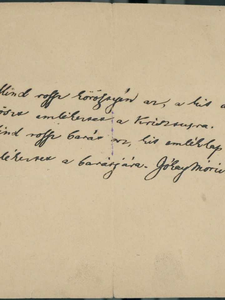 Jókai emléklapja ismeretlen címzetthez. 