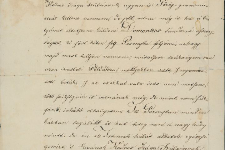 Jókai Mór levele a szüleihez. Pozsony, 1837. február 15.