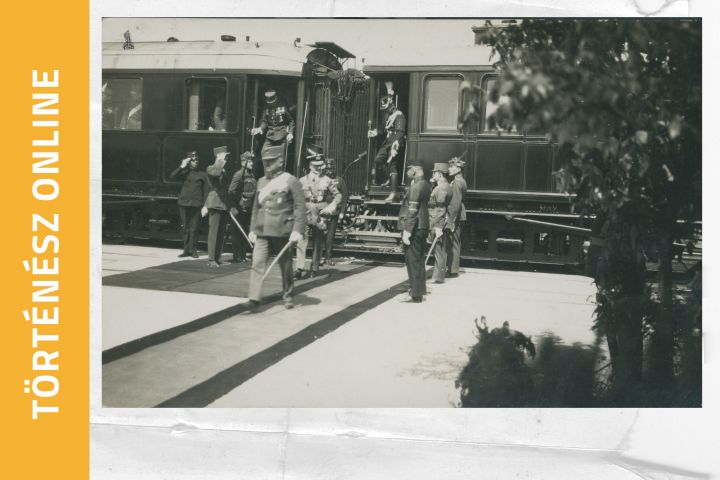 A kormányzó megérkezik a jutasi vasútállomásra (Laczkó Dezső Múzeum–Történeti Fényképgyűjtemény ltsz. 69.8419.)