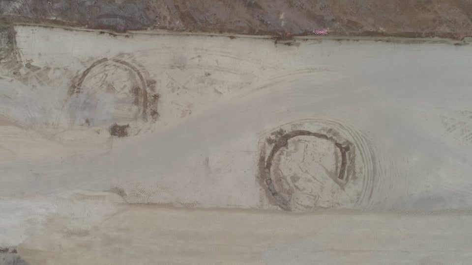 20 mm űrméretű német Flak légvédelmi gépágyú állások körítőárka fentről