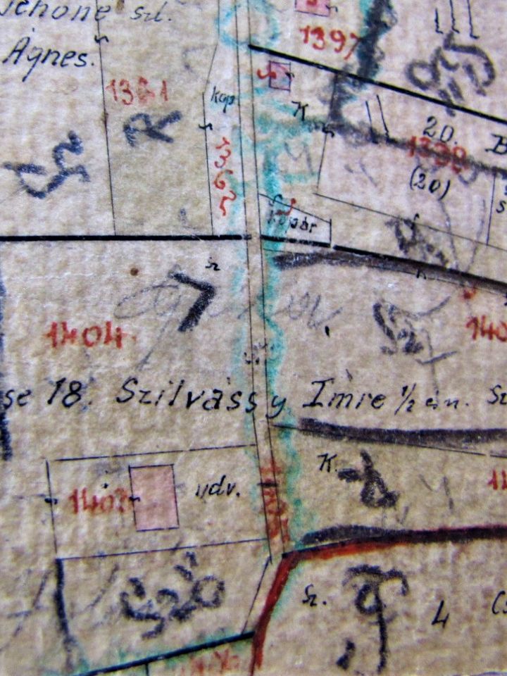 Kataszteri térképlap 1924-ből. A présház tulajdonosa a kisdörgicsei Szilvássy család