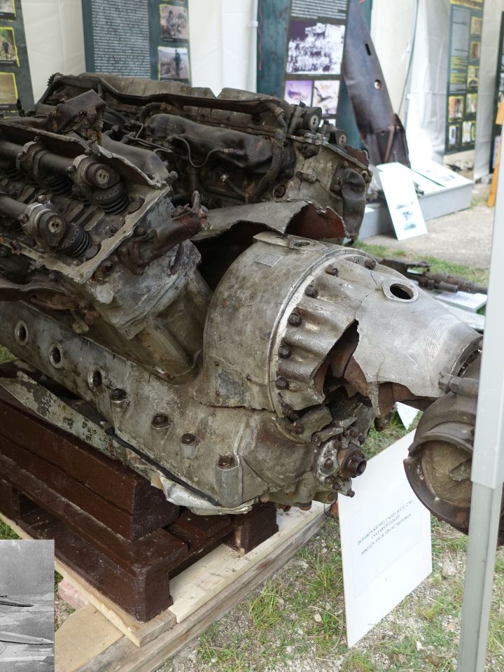 A Dudarnal kiemelt Mikulin AM 38-as motor IL 2 M3 tipusú Sturmovik csatarepülőgépből